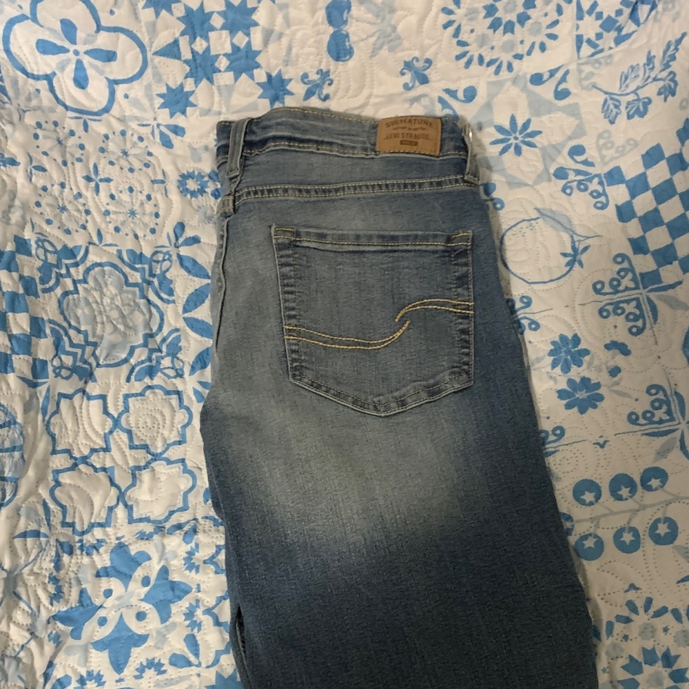 Signature Denim Blue Straight Leg Pants
